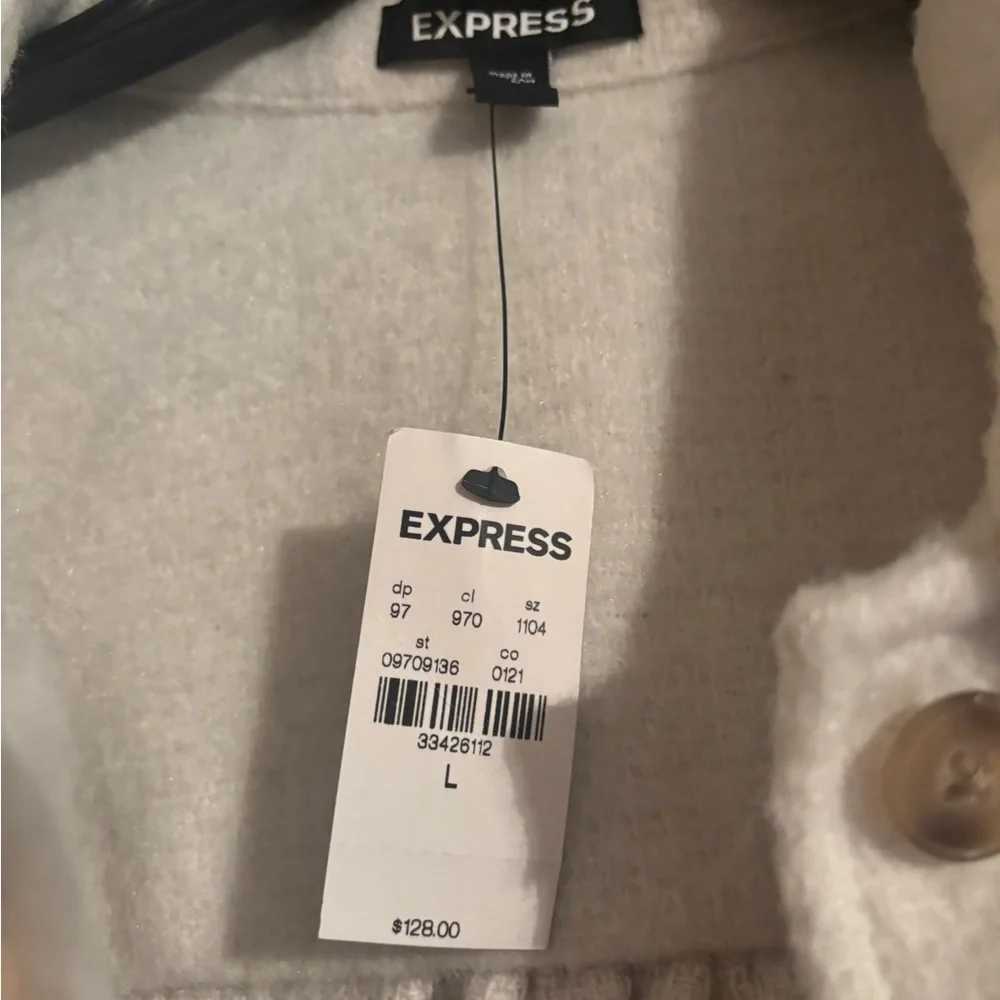 Express Cream Button-Up Jacket - Picture 2 of 4
